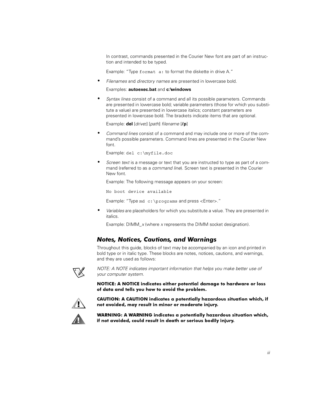 Dell 120 warranty Example del c\myfile.doc 