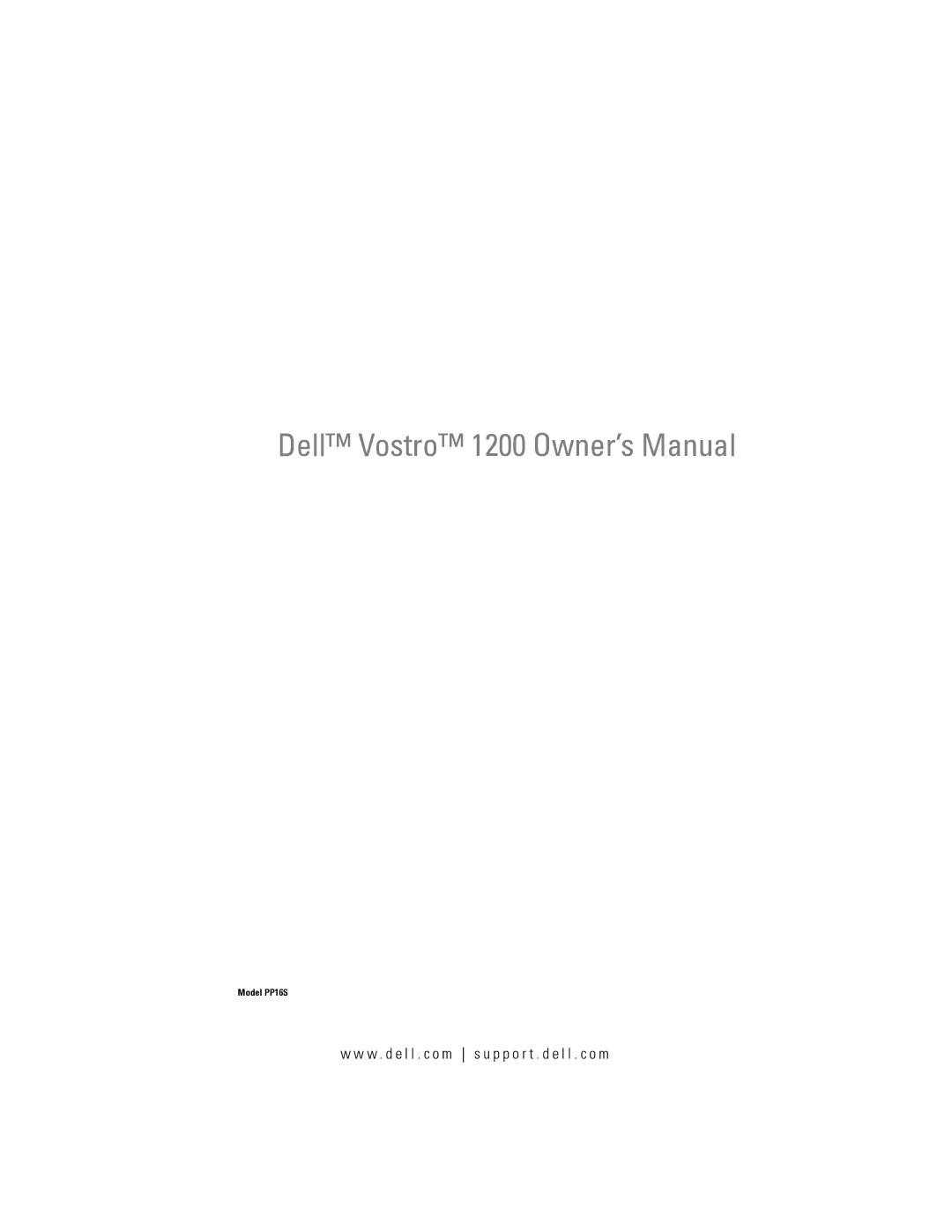 Dell 1200 owner manual W . d e l l . c o m s u p p o r t . d e l l . c o m 