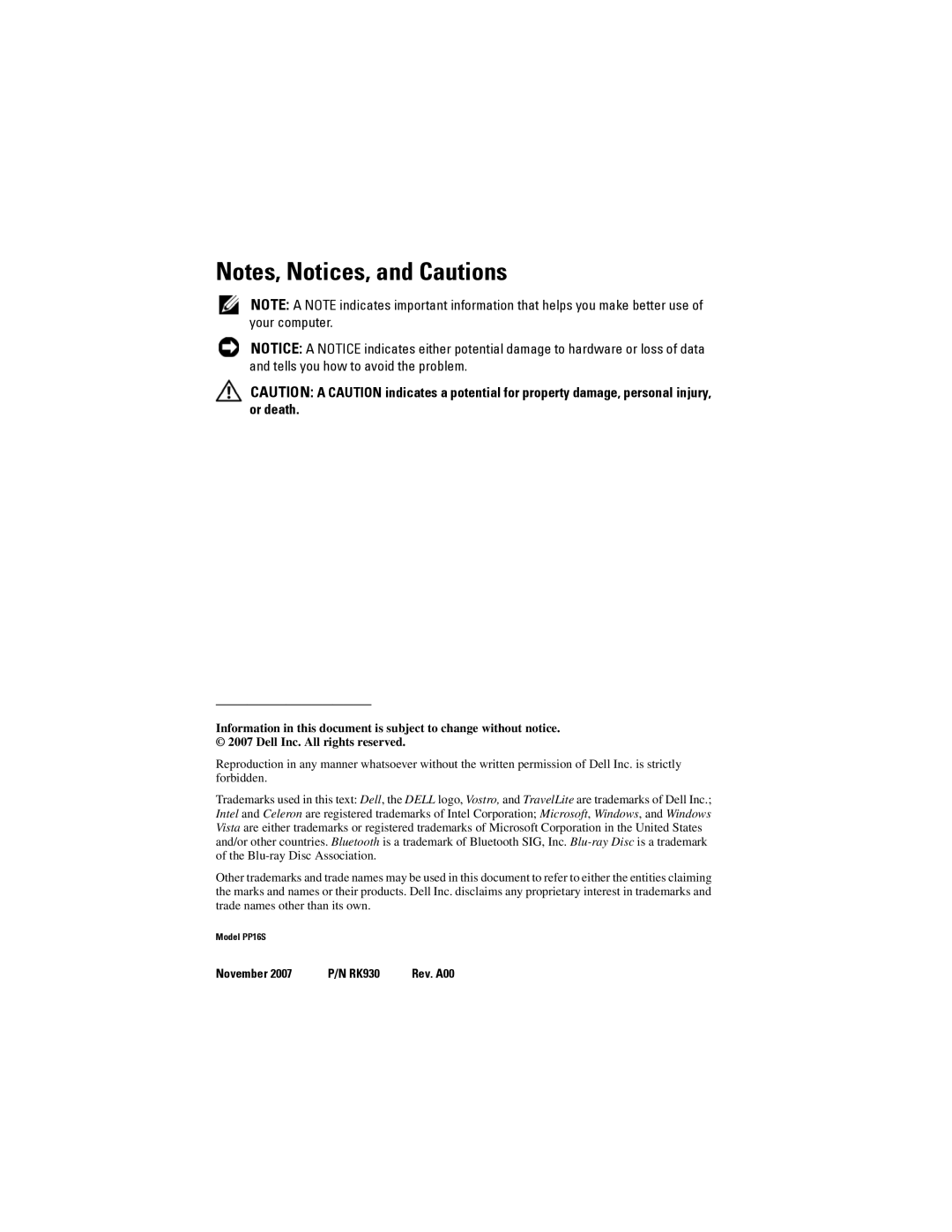 Dell 1200 owner manual November RK930 