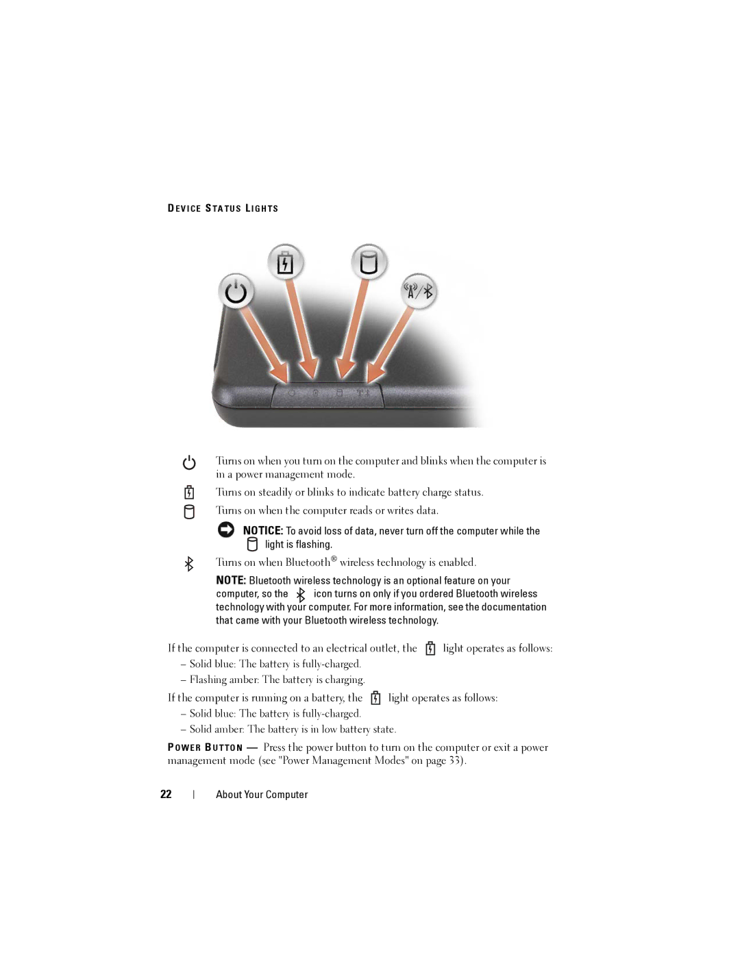 Dell 1200 owner manual V I C E S T a T U S L I G H T S 