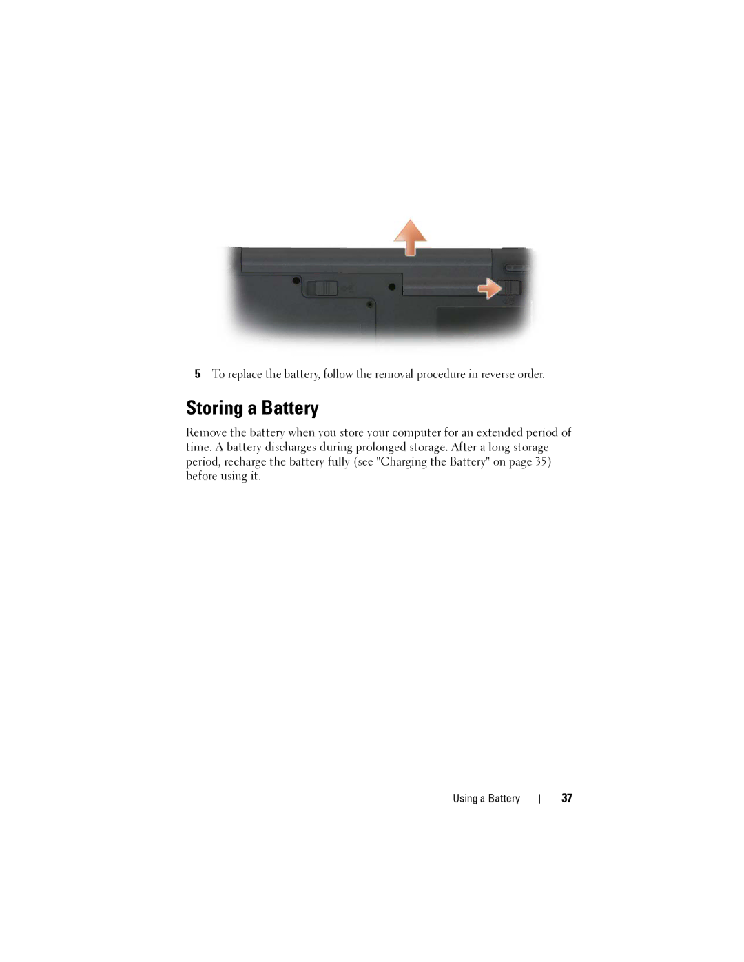 Dell 1200 owner manual Storing a Battery 