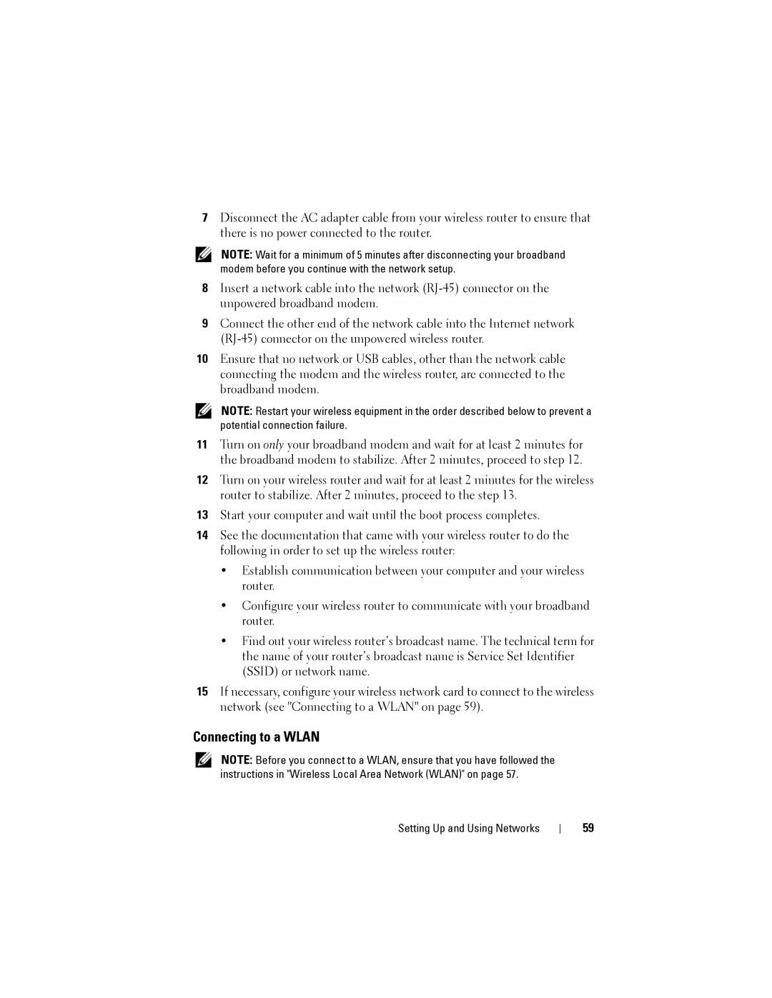 Dell 1200 owner manual Connecting to a Wlan 