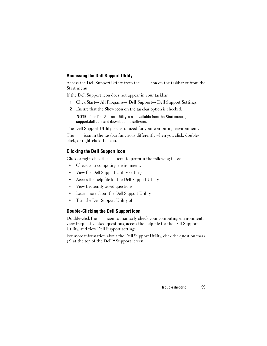 Dell 1200 owner manual Accessing the Dell Support Utility, Double-Clicking the Dell Support Icon 