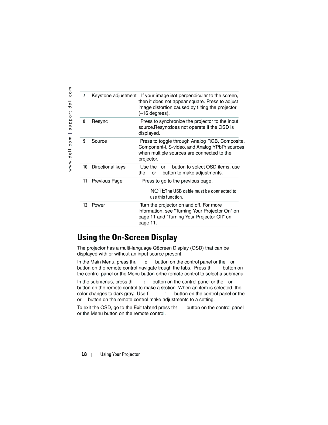 Dell 1200MP owner manual Using the On-Screen Display 