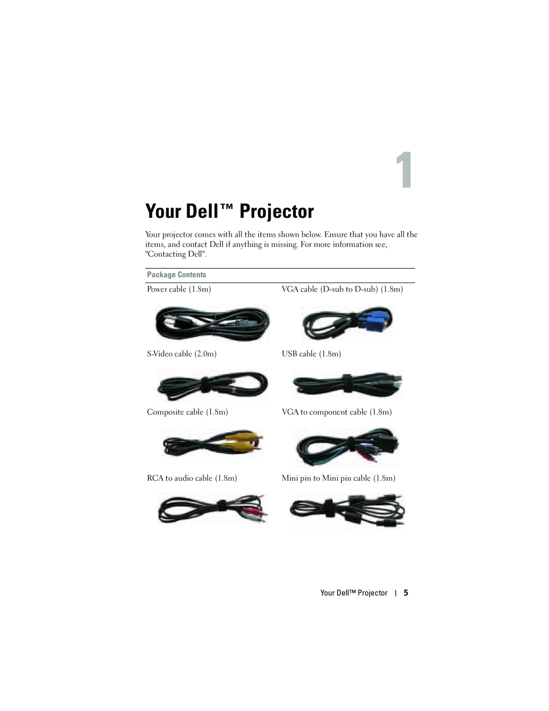 Dell 1200MP owner manual Your Dell Projector, Package Contents 
