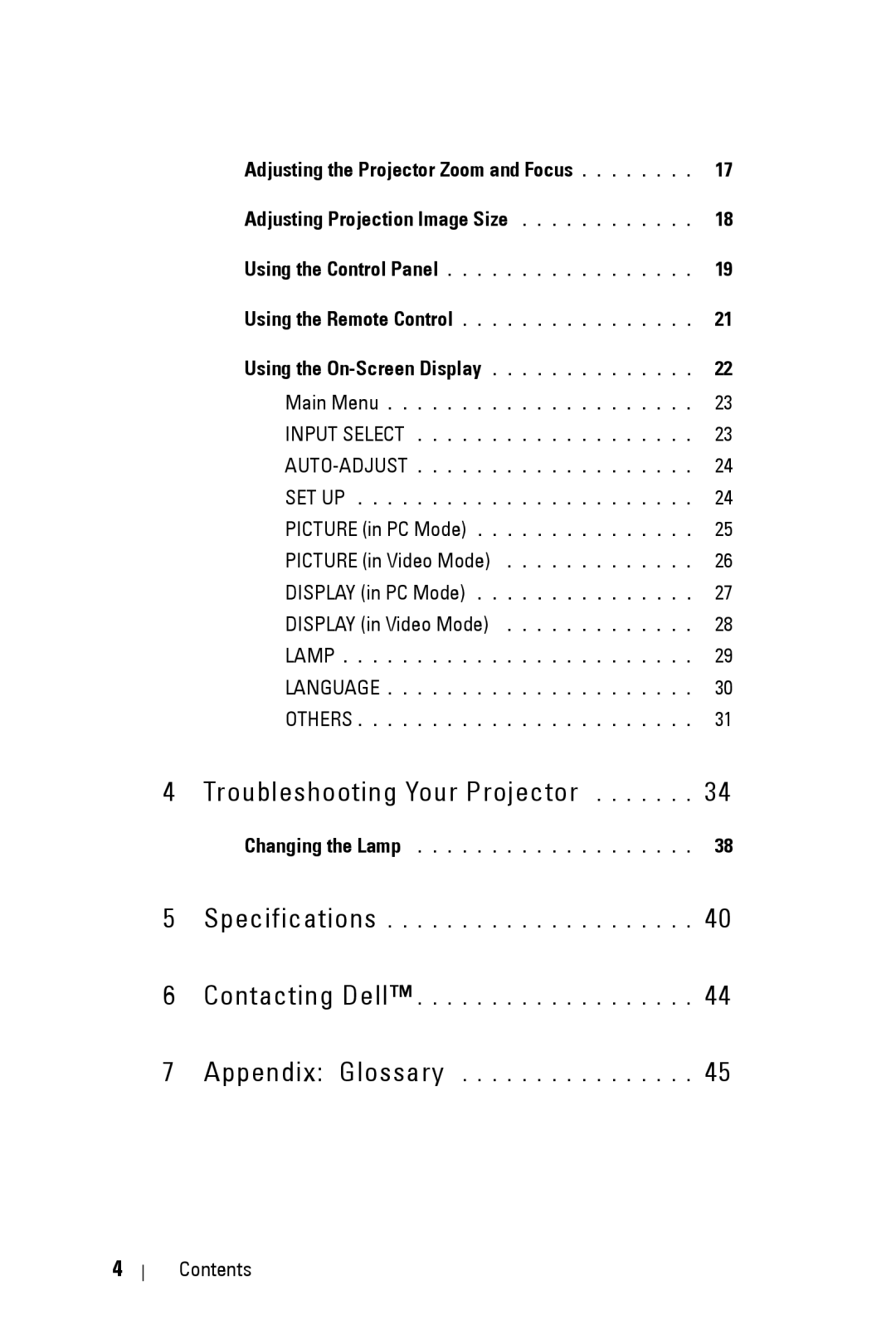 Dell 1209S manual Troubleshooting Your Projector 