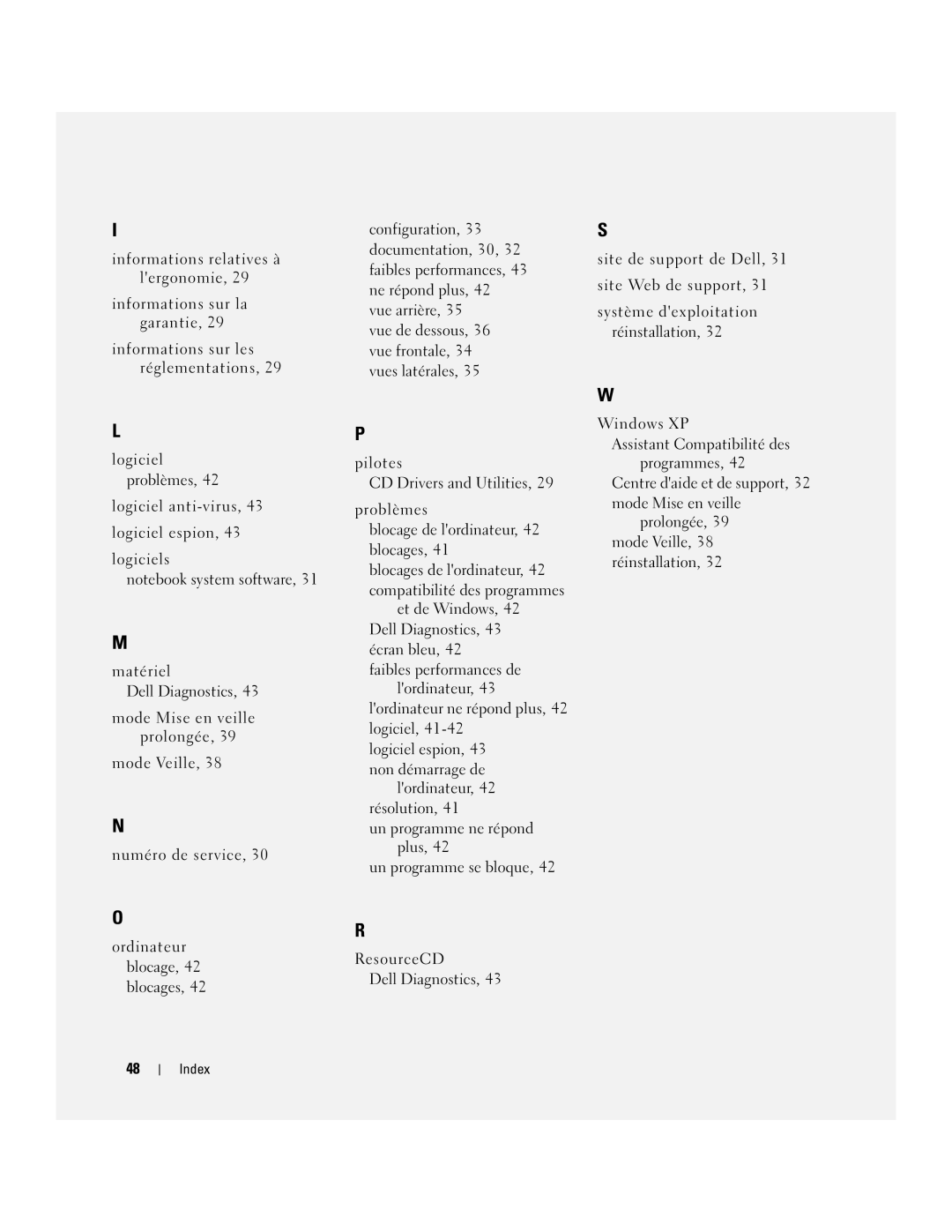 Dell 120L manual Index 