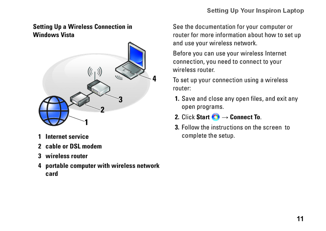 Dell M438J, 1210, PP40S setup guide Click Start → Connect To 