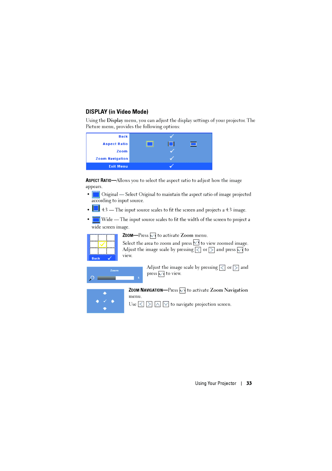 Dell 1210S manual Display in Video Mode 