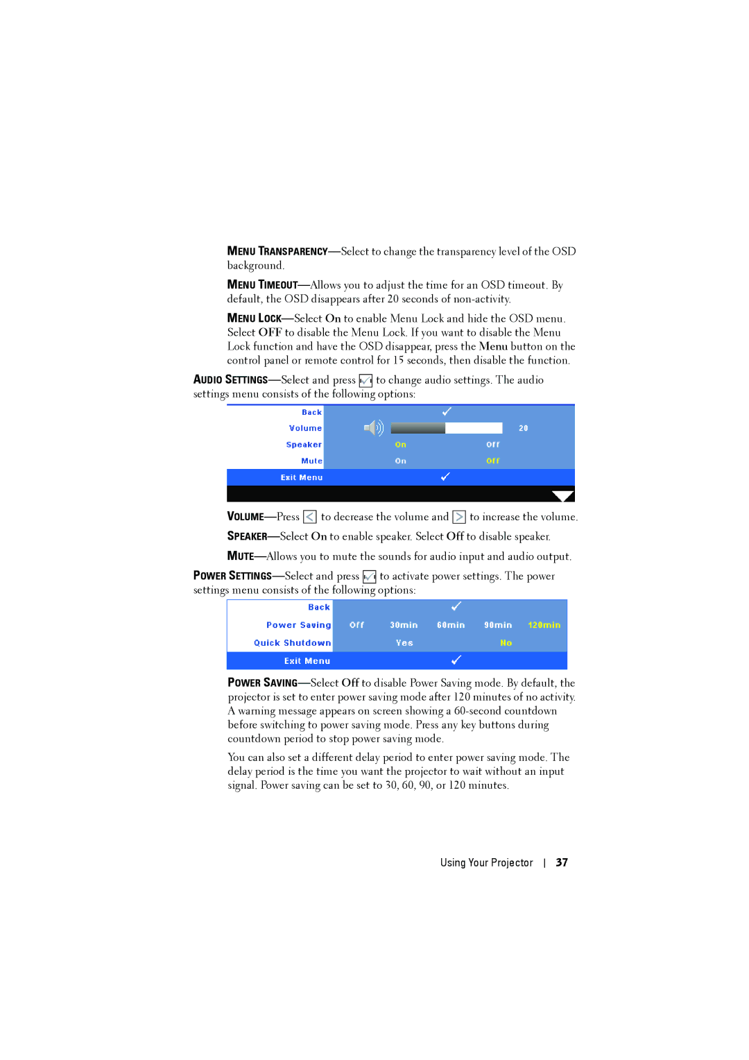 Dell 1210S manual Using Your Projector 