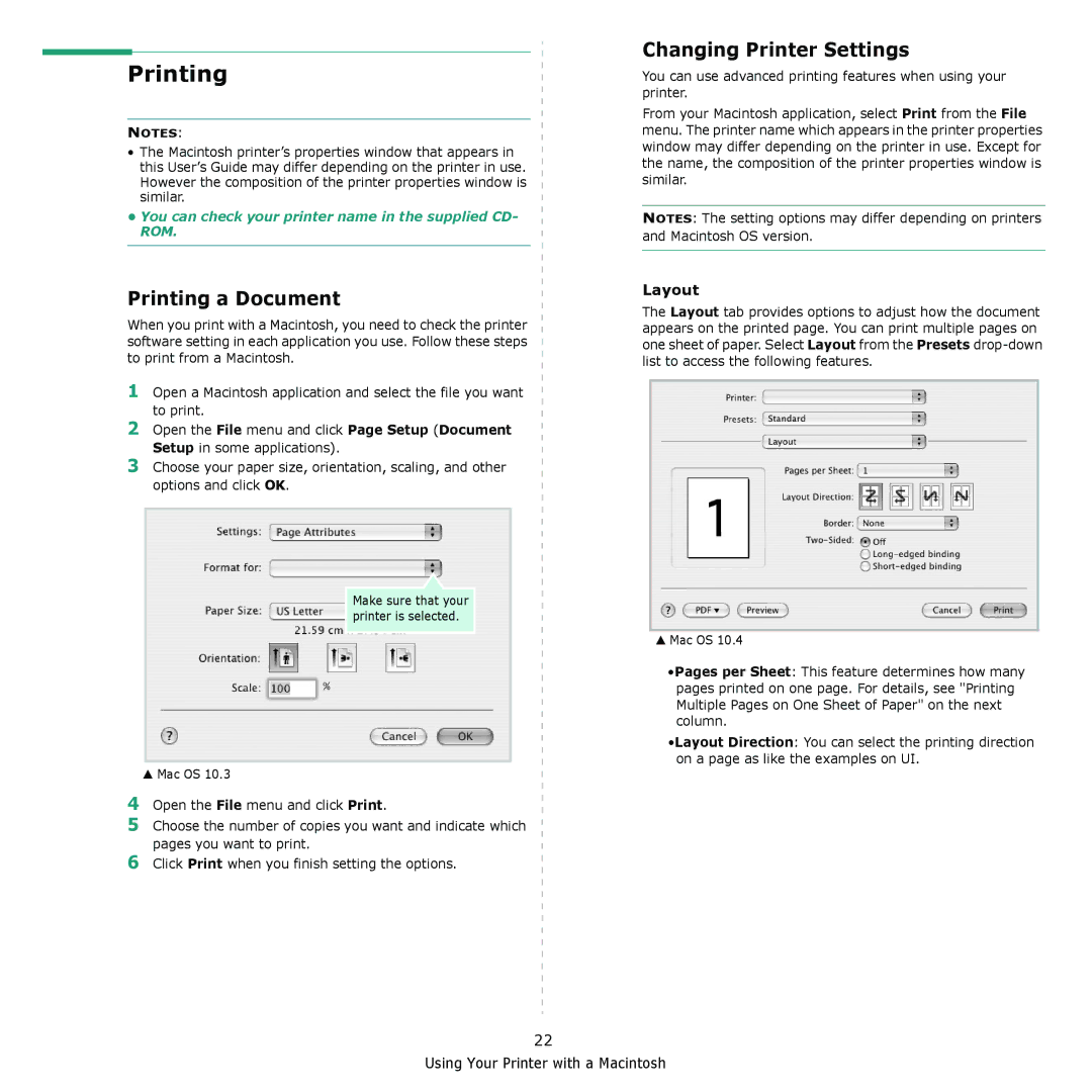 Dell 1230c manual Printing a Document, Changing Printer Settings 