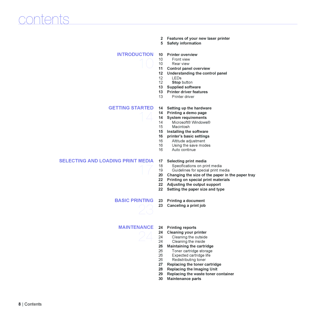 Dell 1230c manual Contents 