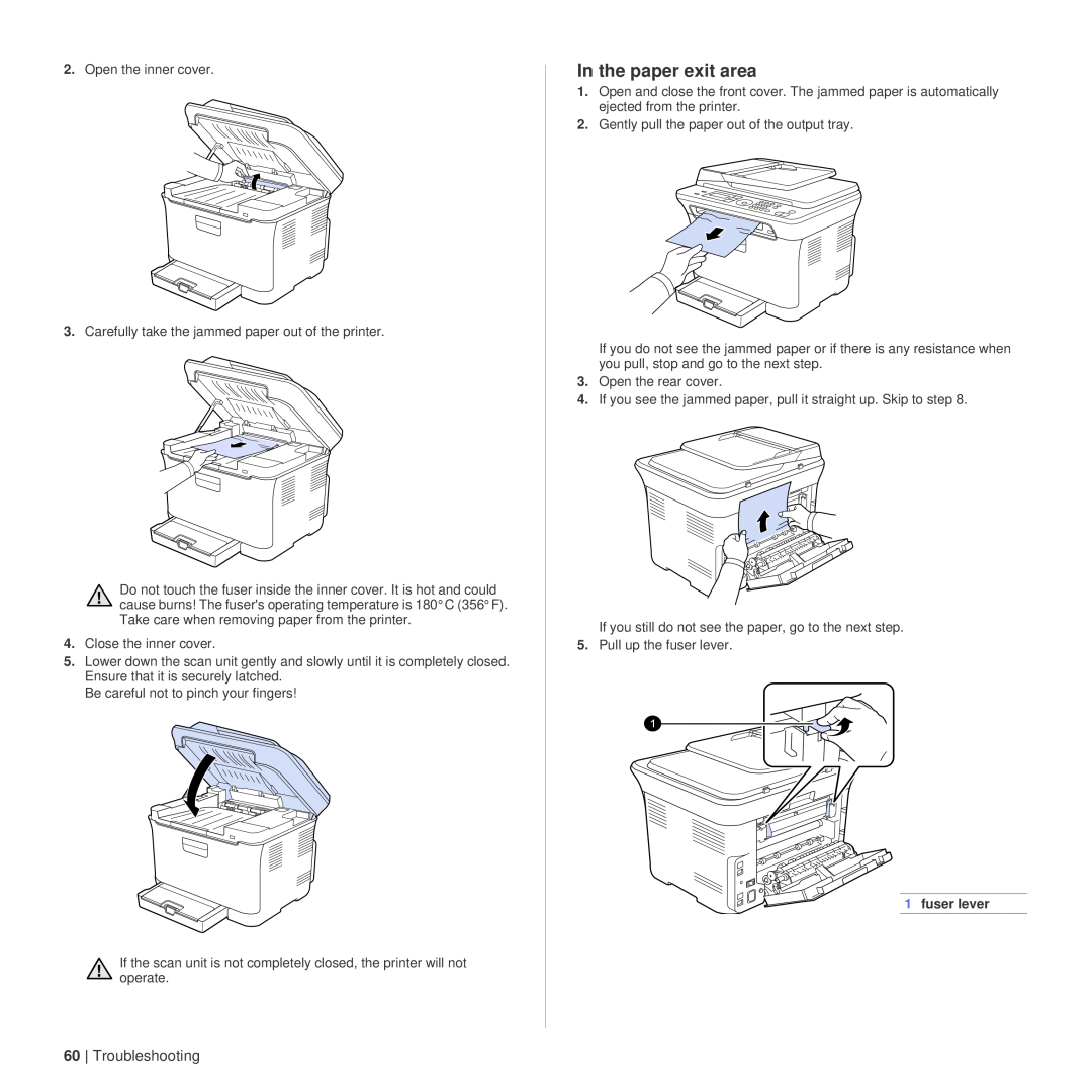Dell 1235cn manual In the paper exit area, Troubleshooting 