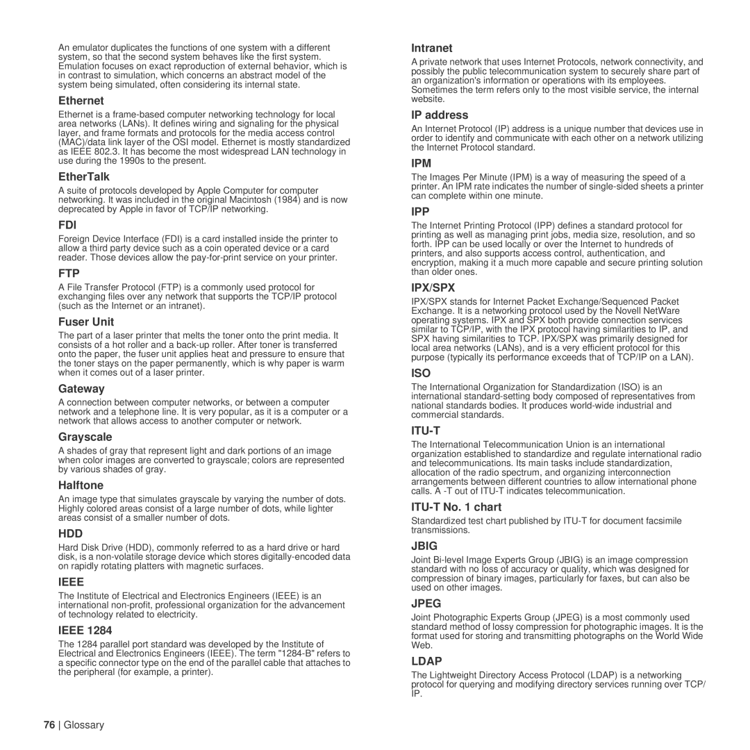 Dell 1235cn manual Glossary 