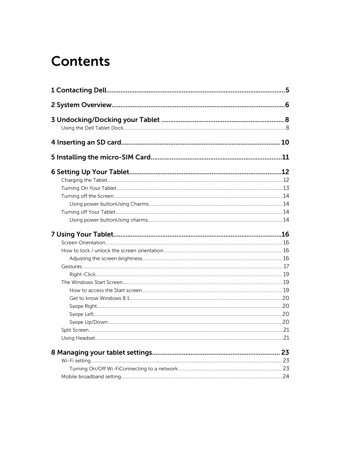 Dell 13-7350 manual Contents 