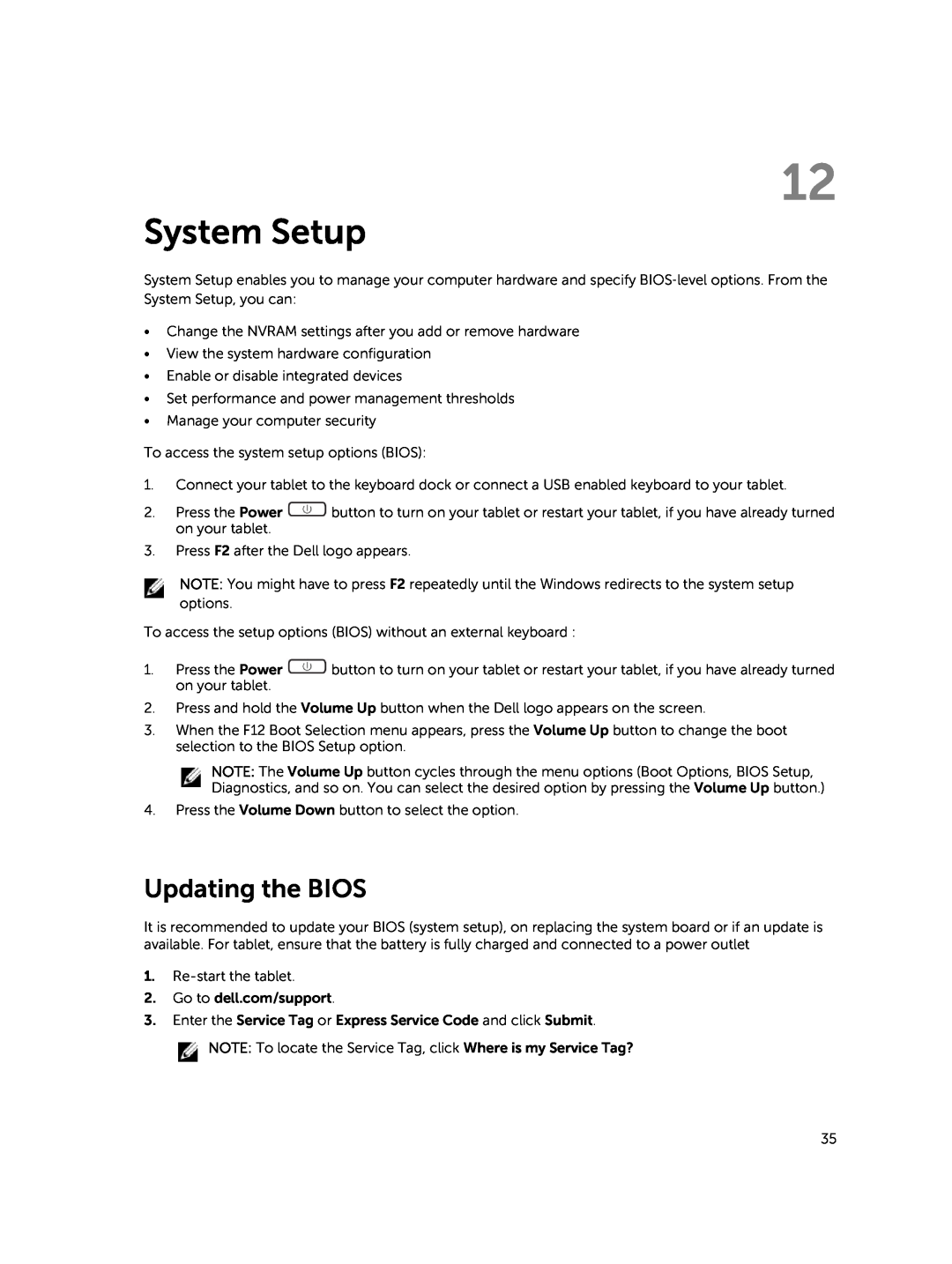 Dell 13-7350 manual System Setup, Updating the BIOS 