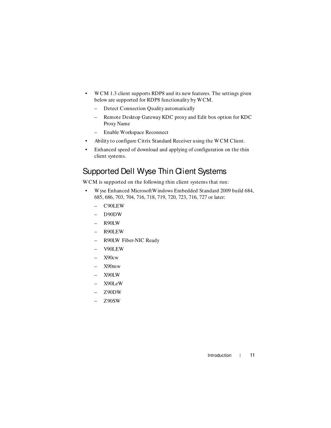 Dell 1.3.0.0 manual Supported Dell Wyse Thin Client Systems 