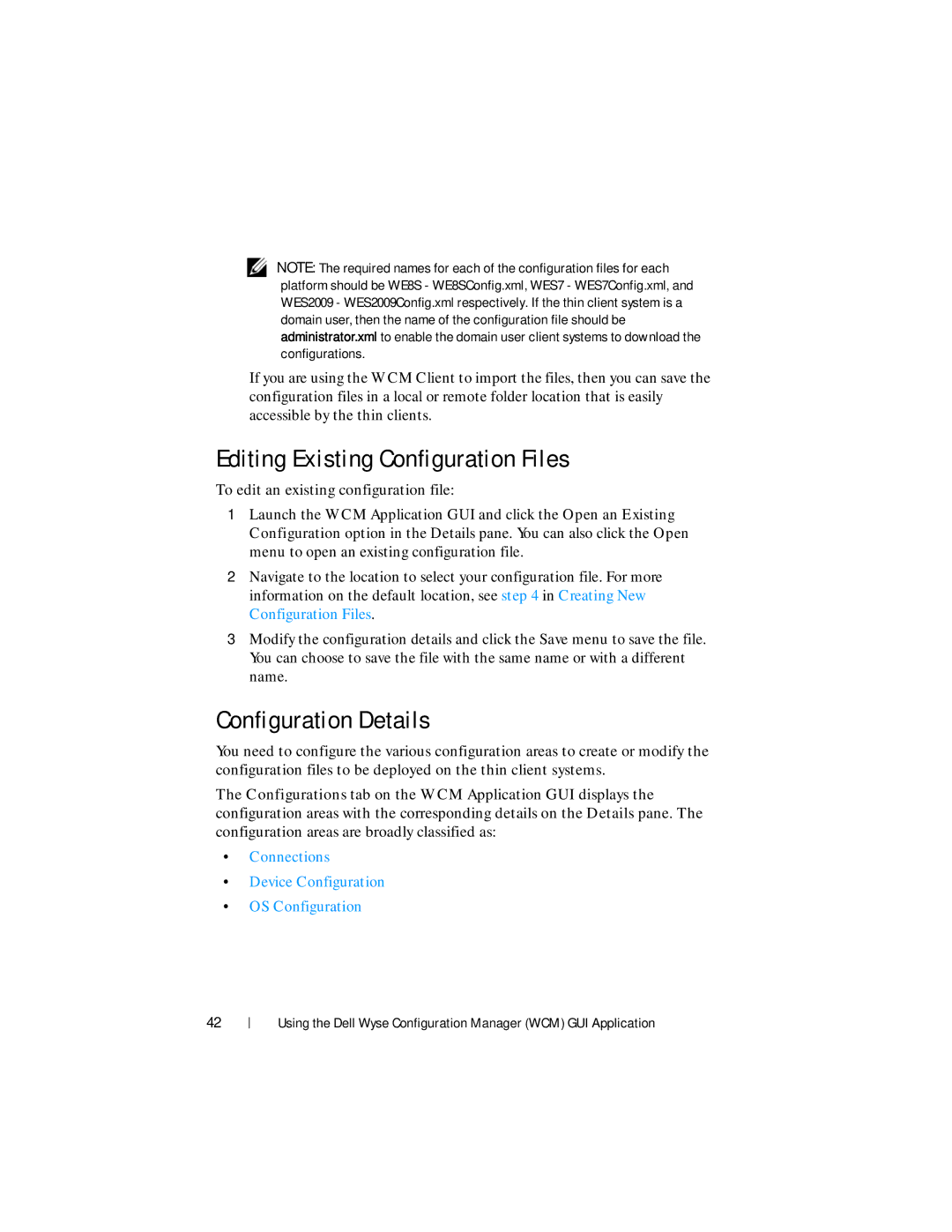 Dell 1.3.0.0 manual Editing Existing Configuration Files, Configuration Details 