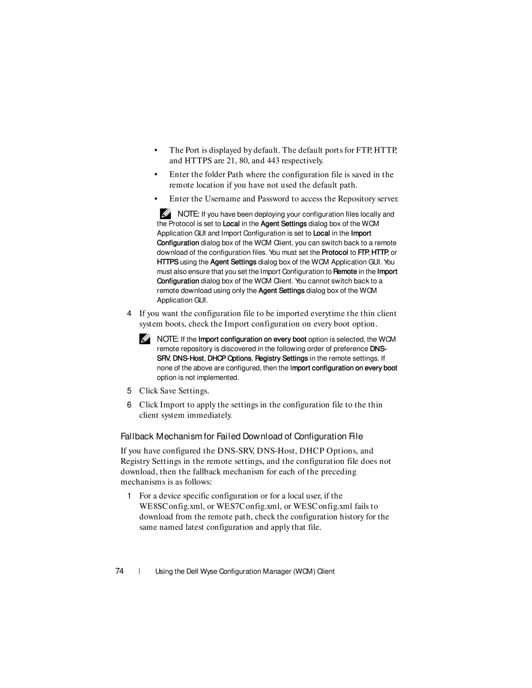 Dell 1.3.0.0 manual Fallback Mechanism for Failed Download of Configuration File 