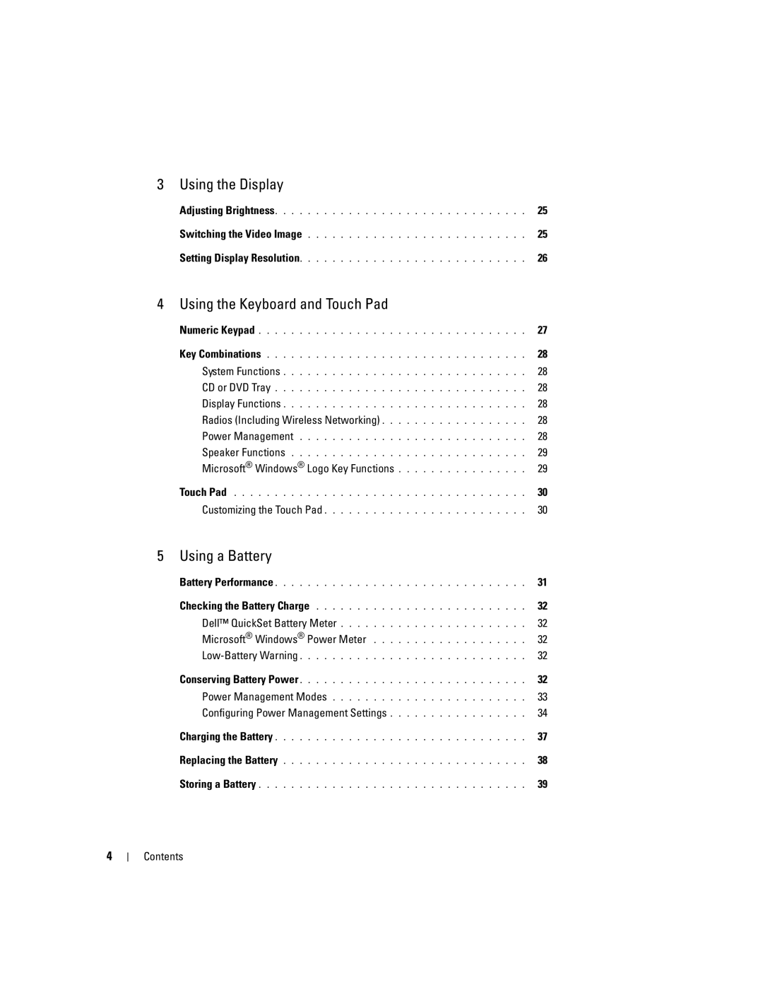 Dell 1300 owner manual Using the Display 