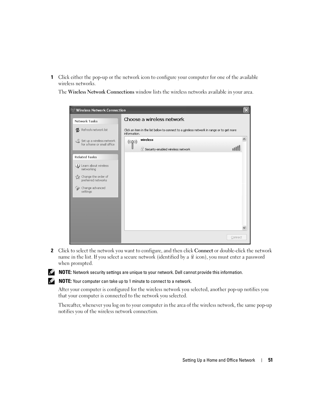 Dell 1300 owner manual Setting Up a Home and Office Network 