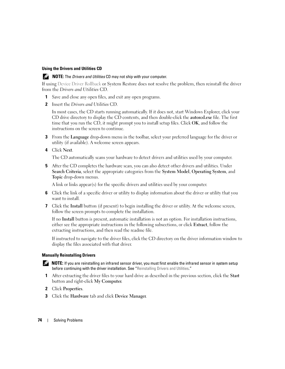 Dell 1300 owner manual Using the Drivers and Utilities CD 