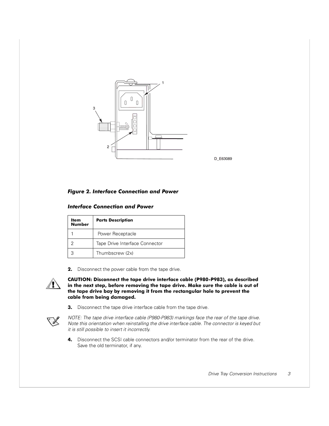 Dell 130T manual Interface Connection and Power 