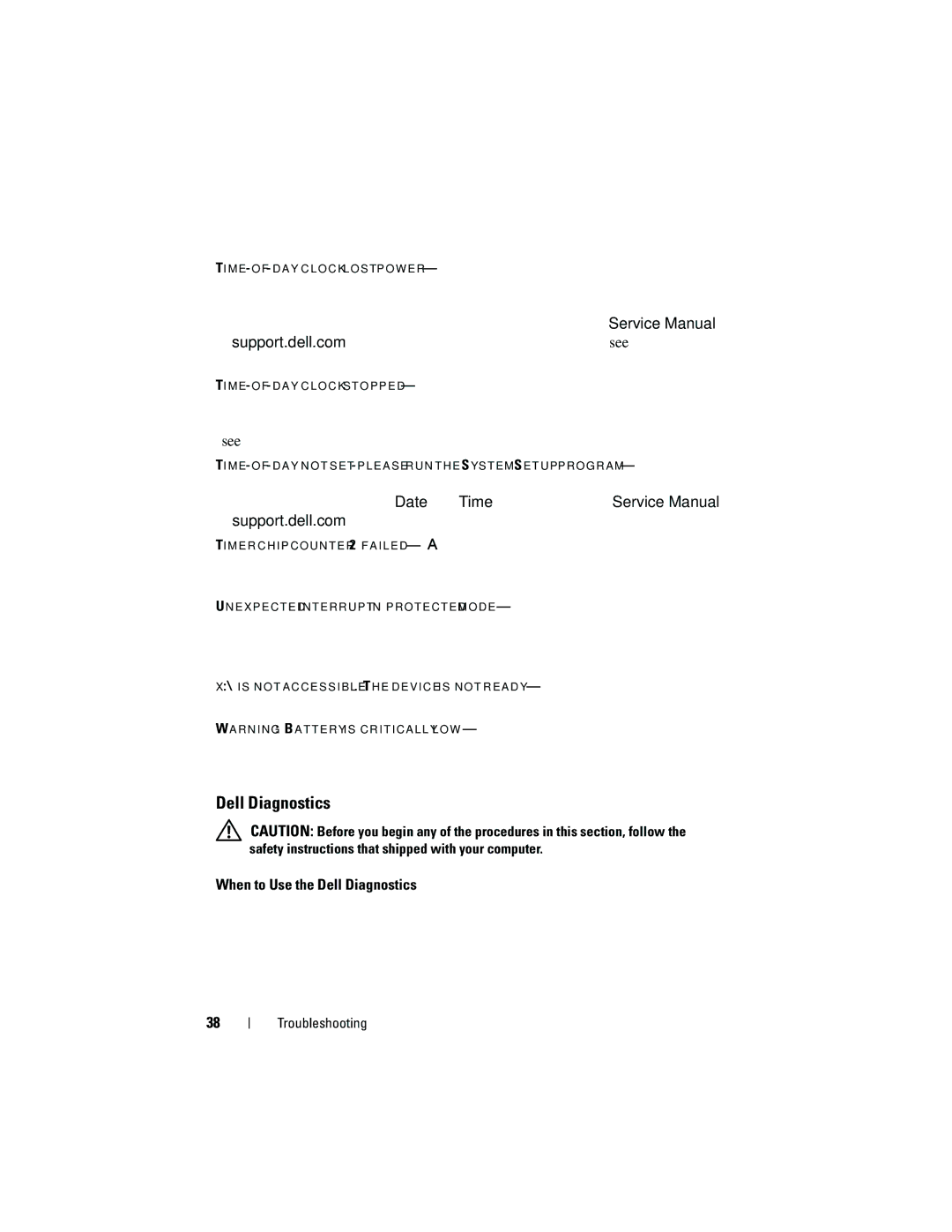 Dell 1310 specifications When to Use the Dell Diagnostics 