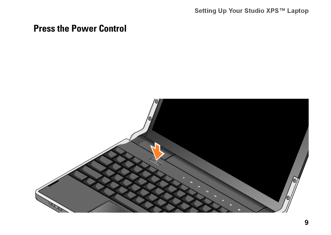 Dell PP17S, 1340, P464C setup guide Press the Power Control 