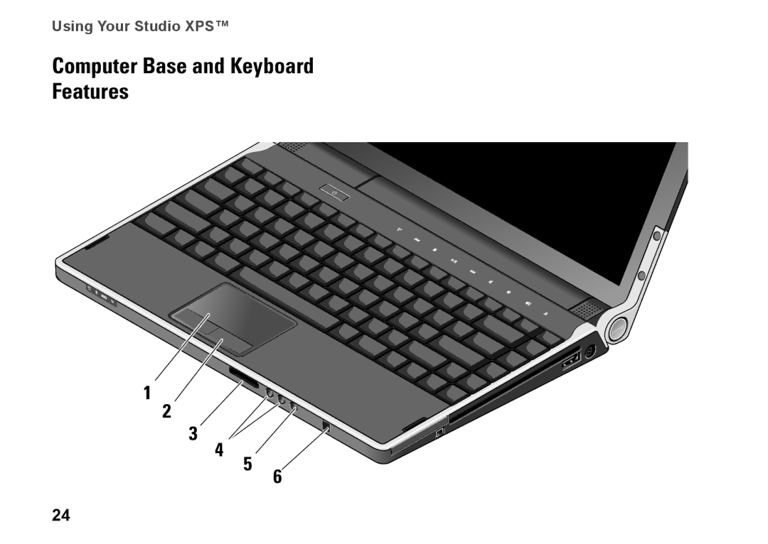 Dell PP17S, 1340, P464C setup guide Computer Base and Keyboard Features 