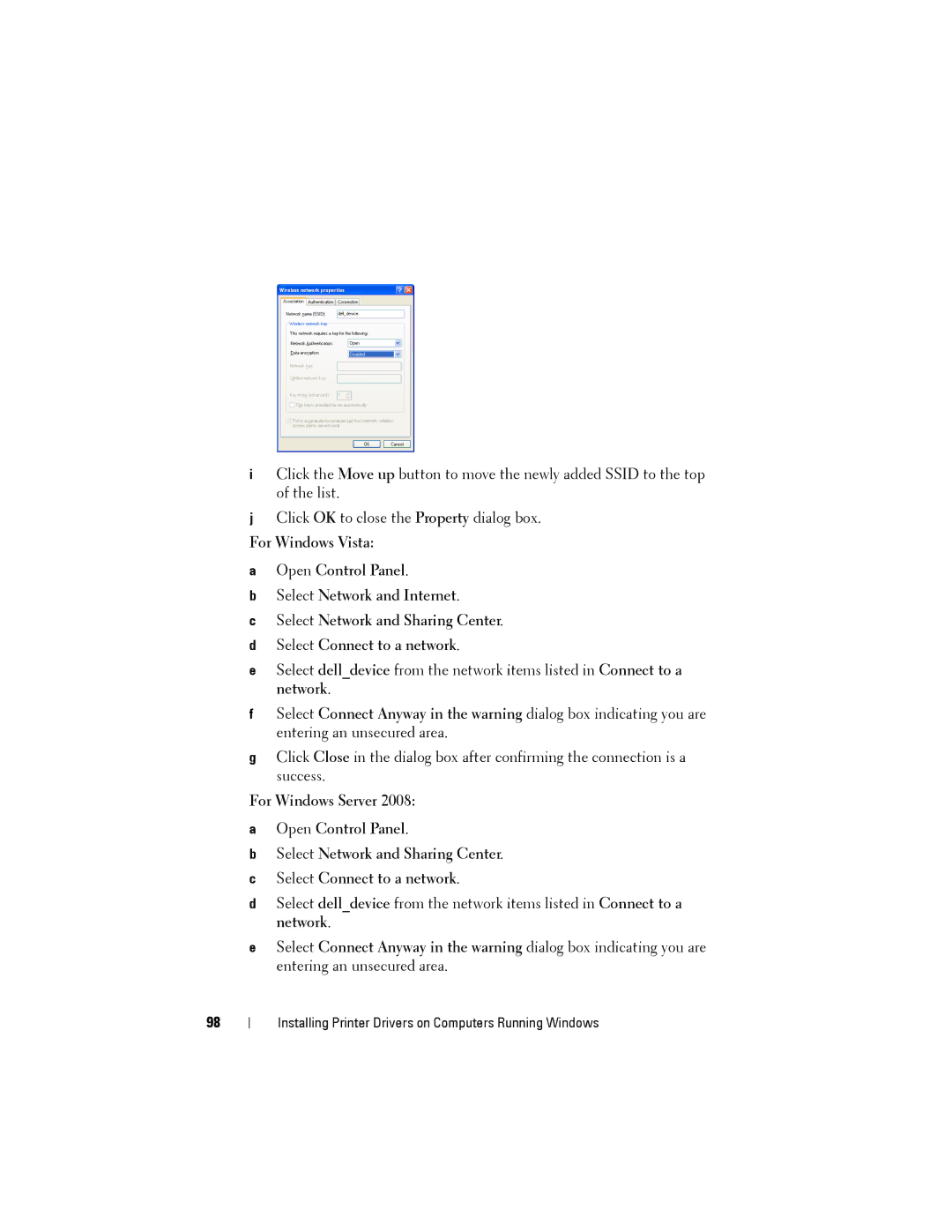 Dell 1355cnw, 1355CN manual Installing Printer Drivers on Computers Running Windows 