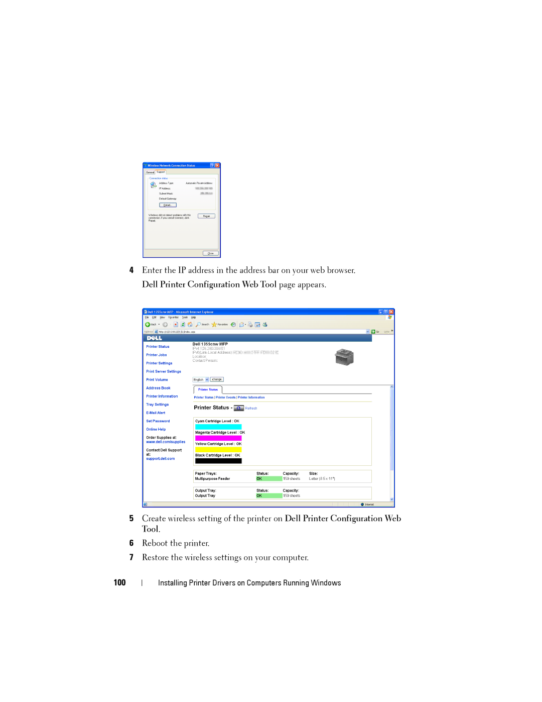 Dell 1355cnw, 1355CN manual 100 