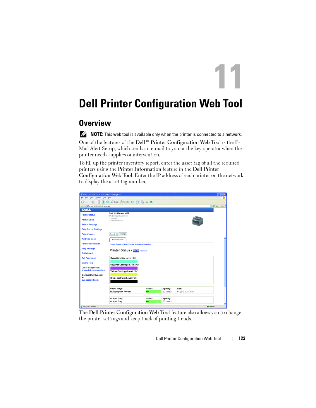 Dell 1355CN, 1355cnw manual Overview, 123 