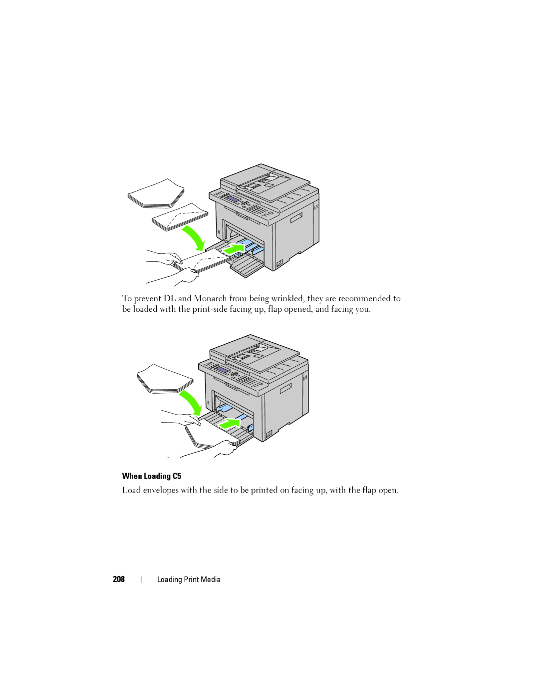 Dell 1355cnw, 1355CN manual When Loading C5, 208 