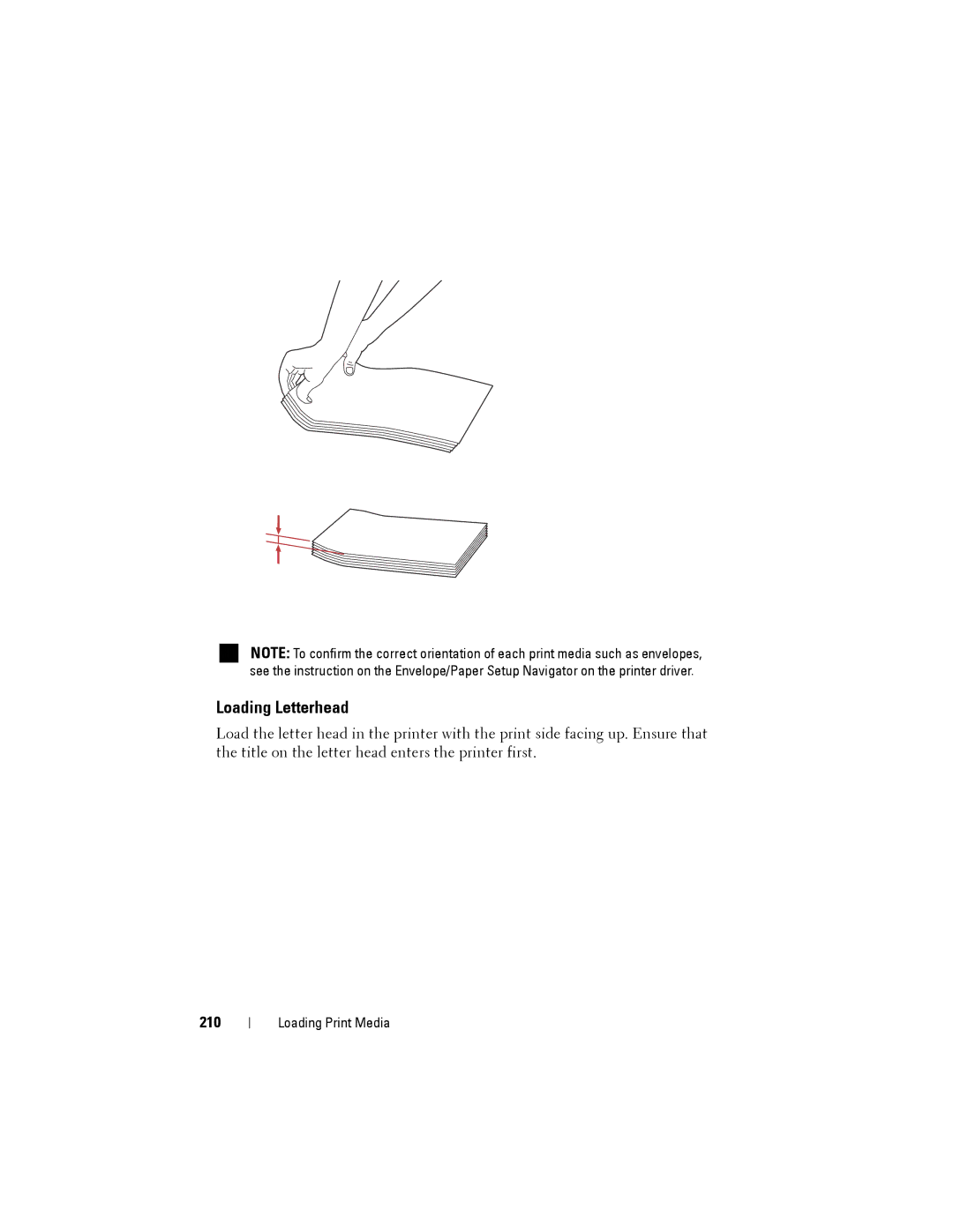 Dell 1355cnw, 1355CN manual Loading Letterhead, 210 