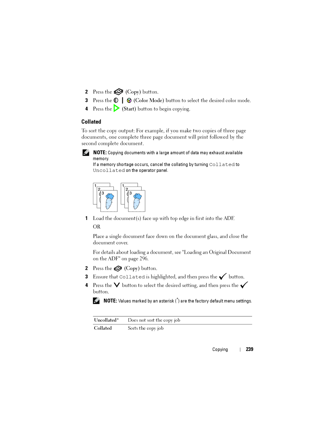 Dell 1355CN, 1355cnw manual Collated, 239 