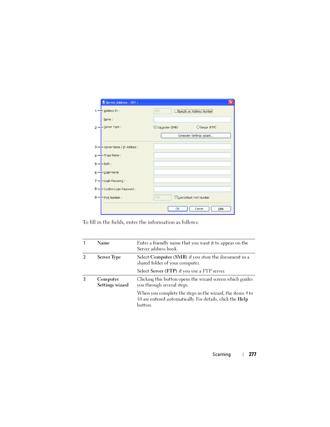 Dell 1355CN, 1355cnw manual 277, Settings wizard 