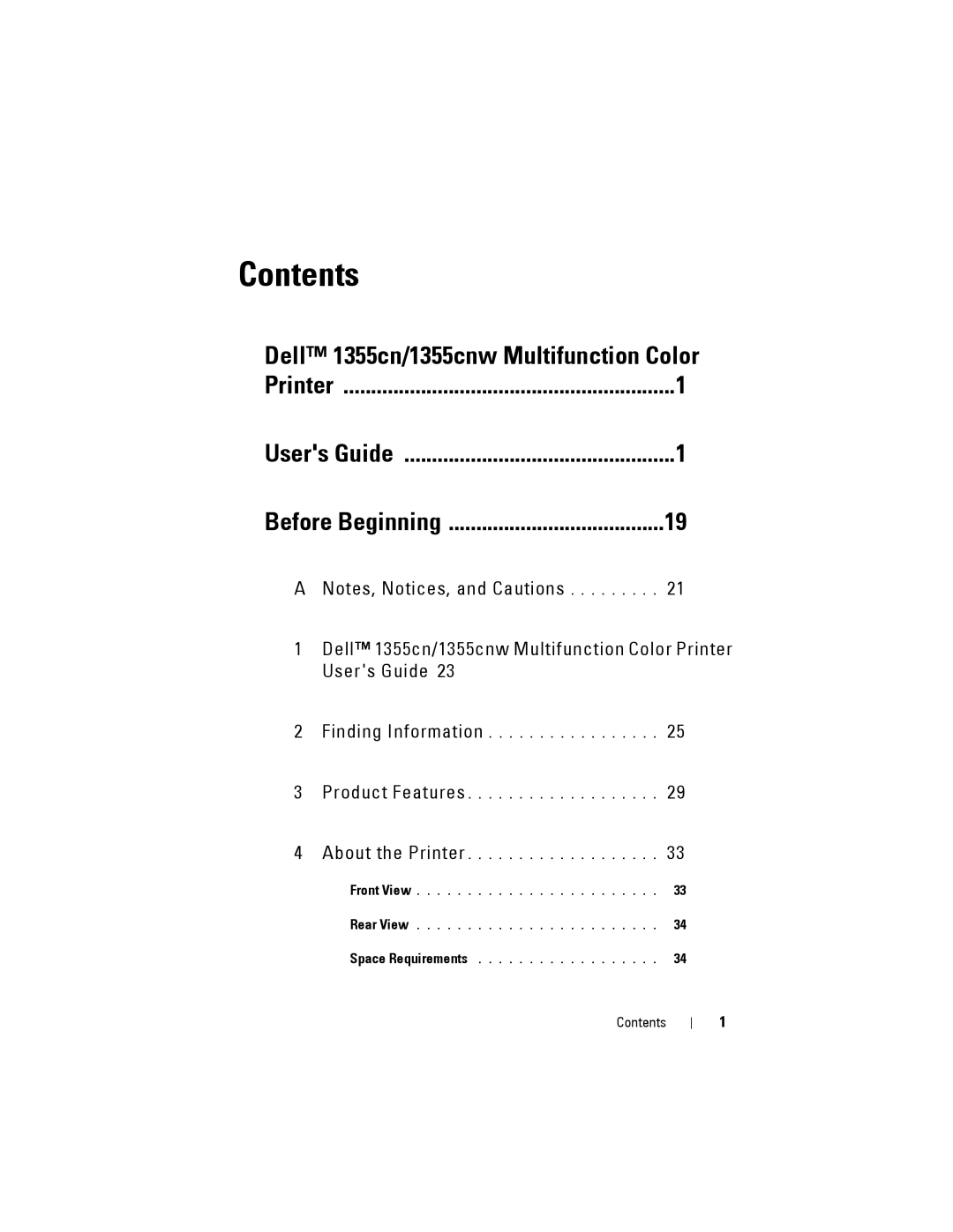 Dell 1355CN, 1355cnw manual Contents 