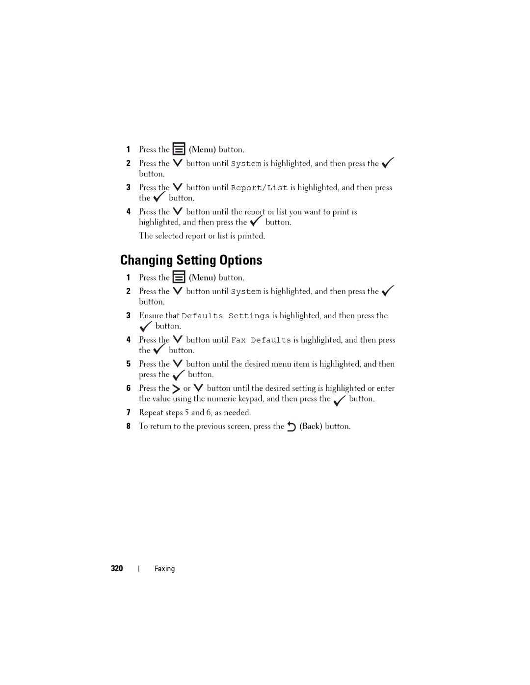 Dell 1355cnw, 1355CN manual Changing Setting Options, 320 