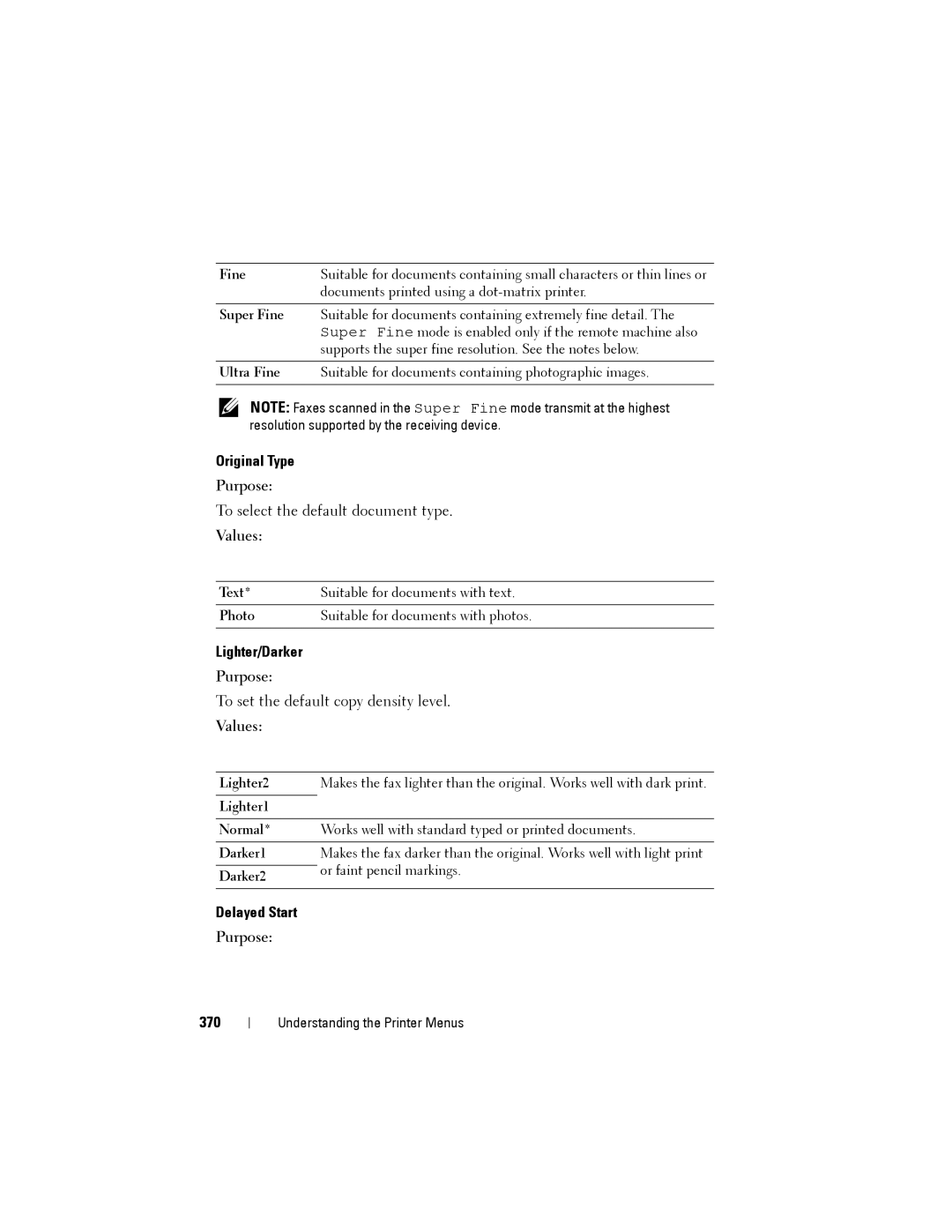 Dell 1355cnw, 1355CN manual Delayed Start, 370 