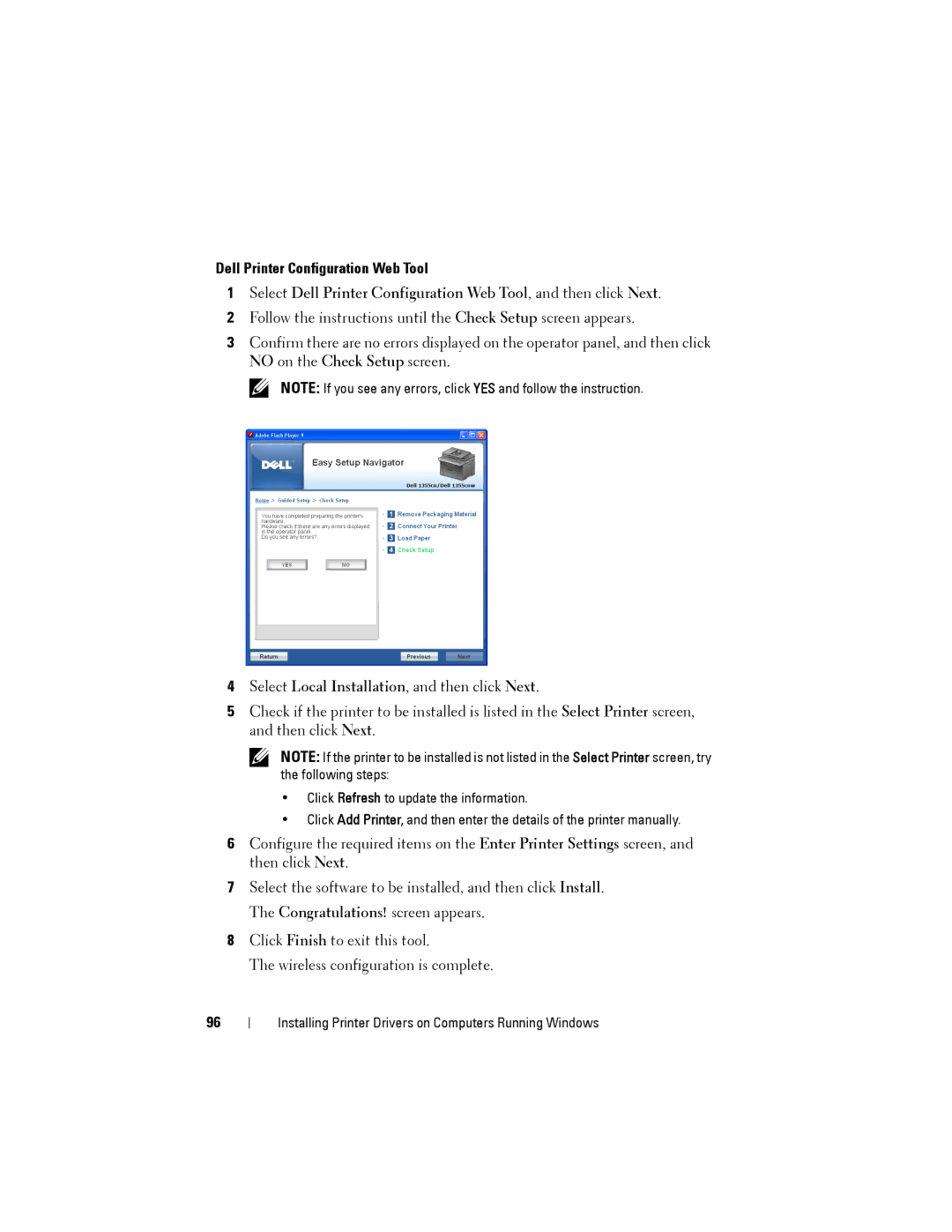 Dell 1355cnw, 1355CN manual Dell Printer Configuration Web Tool 