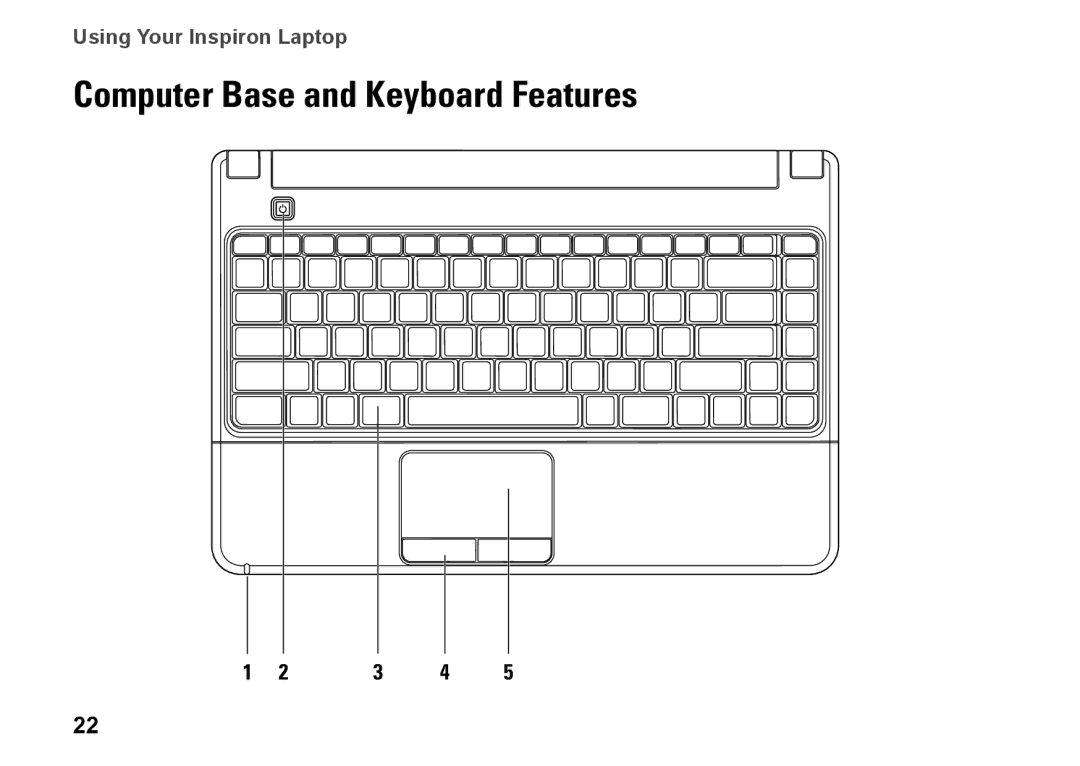 Dell 1370, P06S001, MV909 setup guide Computer Base and Keyboard Features 