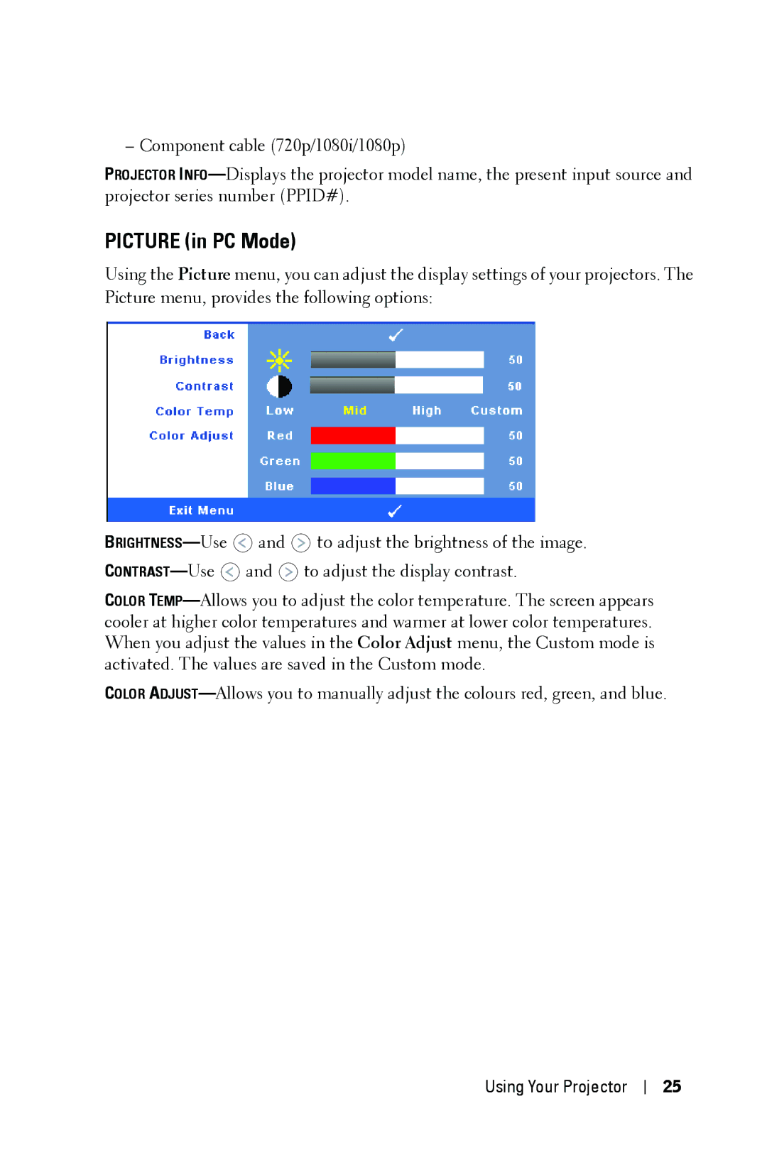 Dell 1409X manual Picture in PC Mode 