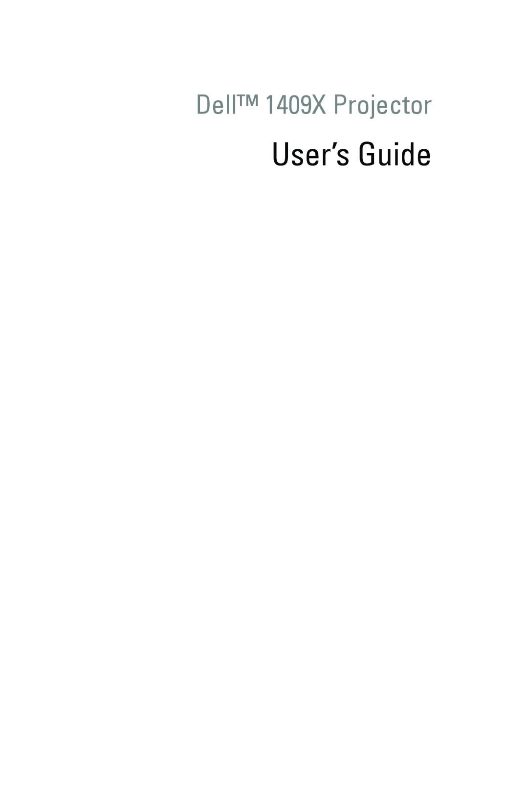 Dell manual User’s Guide, Dell 1409X Projector 