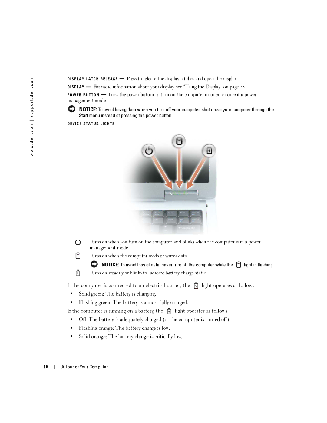 Dell 140M, PP19L owner manual V I C E S T a T U S L I G H T S 