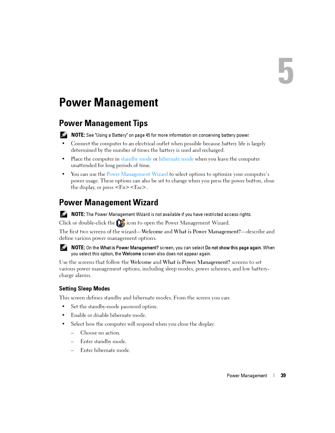 Dell PP19L, 140M owner manual Power Management Tips, Power Management Wizard, Setting Sleep Modes 