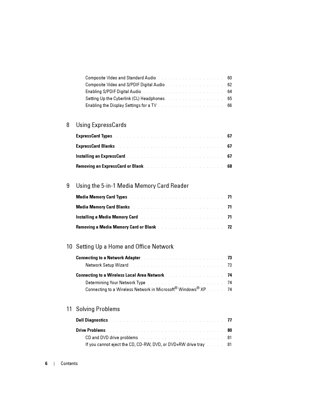 Dell 140M, PP19L owner manual Removing a Media Memory Card or Blank, Connecting to a Wireless Local Area Network 