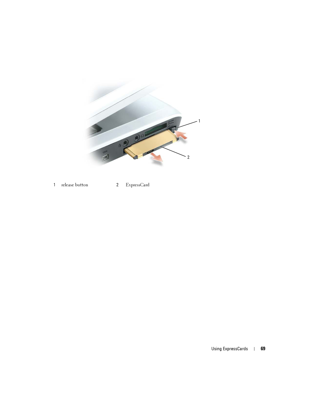 Dell PP19L, 140M owner manual Release button ExpressCard 