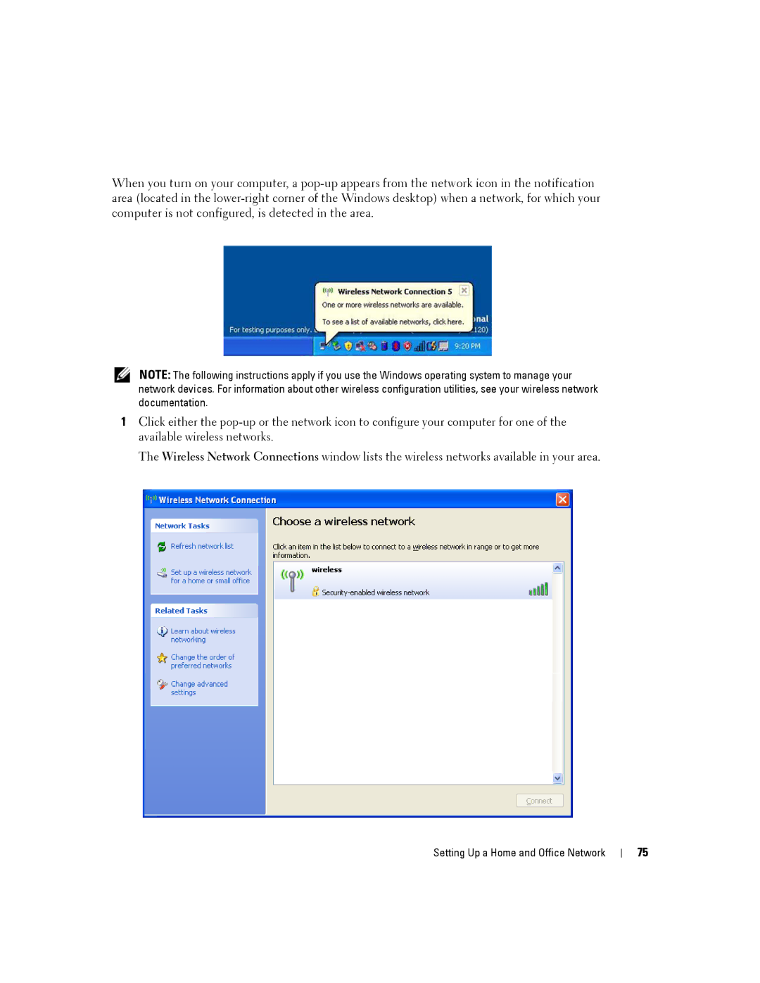 Dell PP19L, 140M owner manual Setting Up a Home and Office Network 