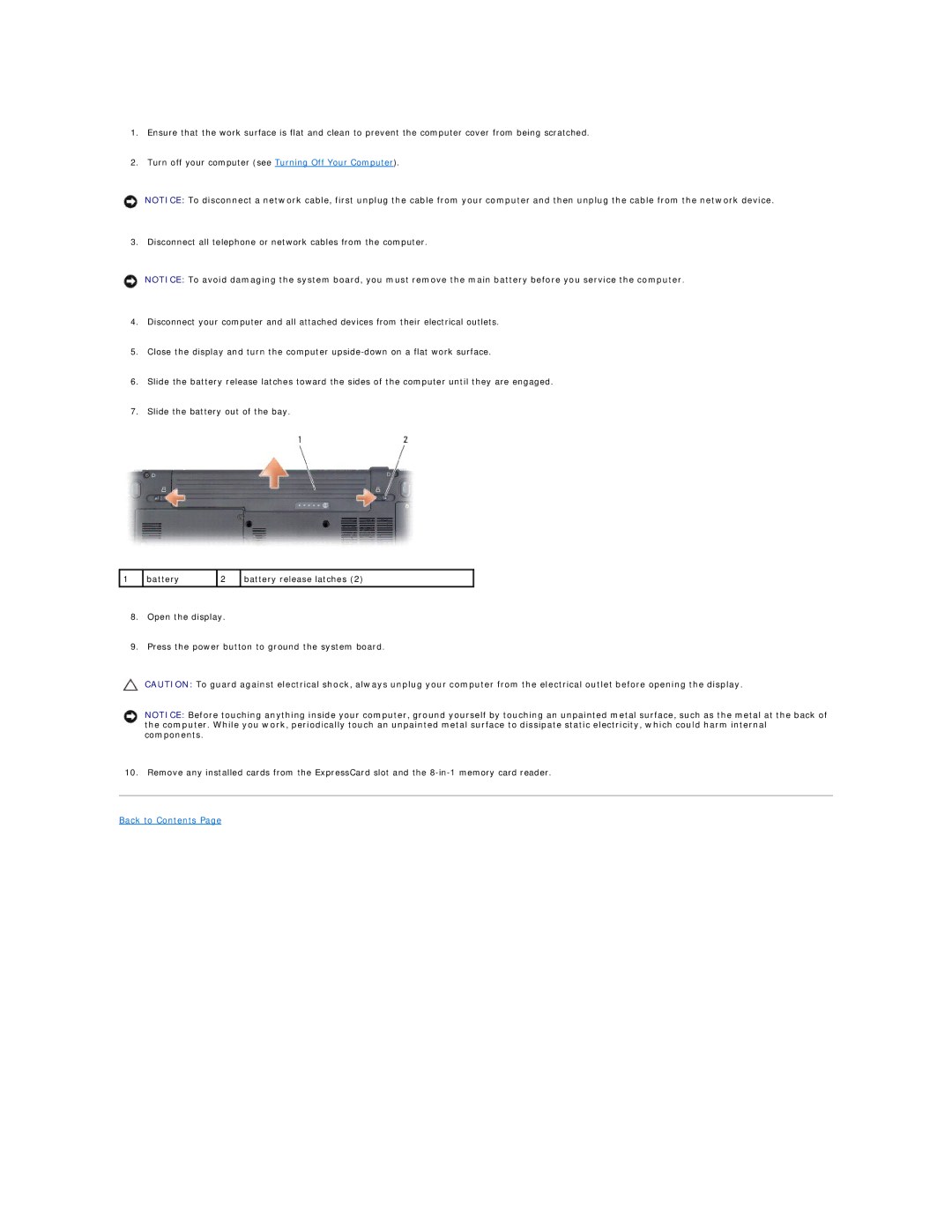 Dell 1400, 1420 service manual Back to Contents 